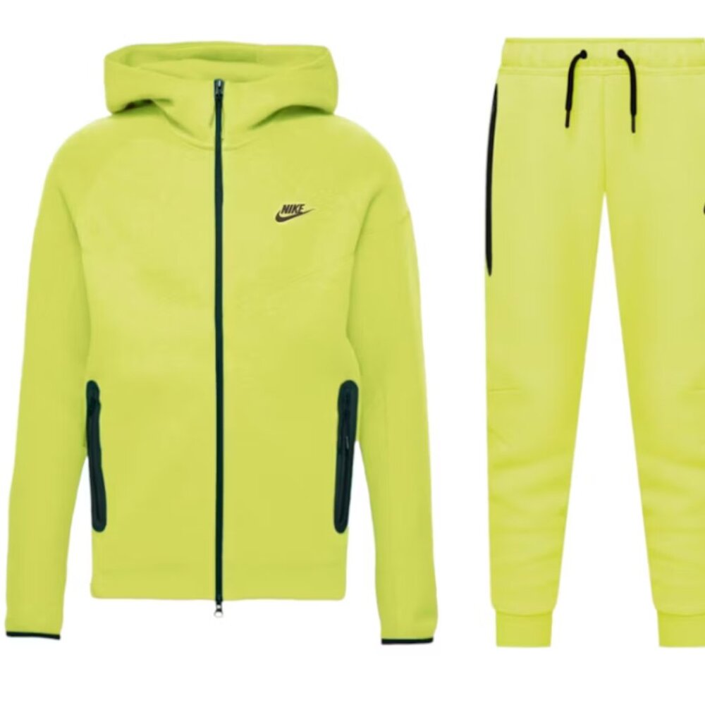 Boys Nike Tech Fleece Hoodie and Joggers Set - Cactus/Black